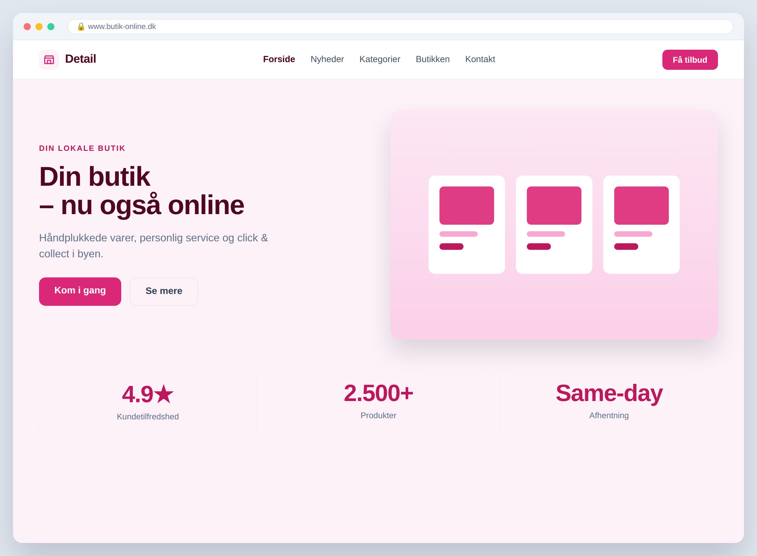 Prisvenligt hjemmeside-design til branchen Detail