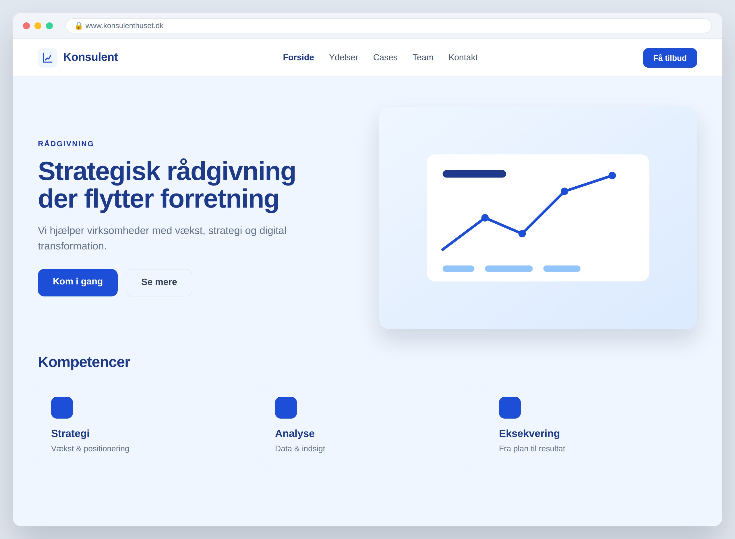 Prisvenligt hjemmeside-design til branchen Konsulentfirma