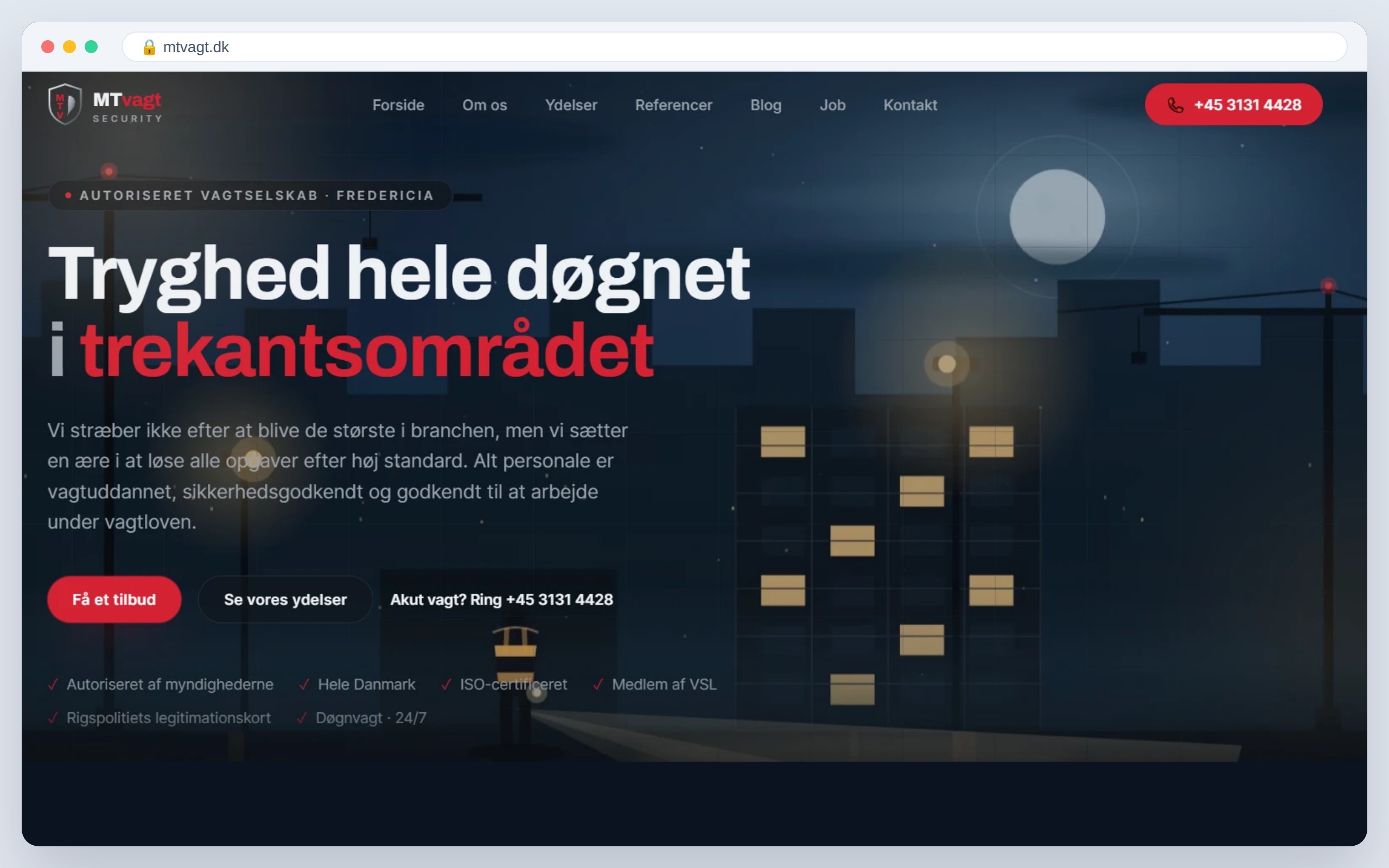 Hjemmeside vi har bygget: MT Vagt